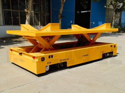 Battery Trackless Trasferiment Cart Omni Wheel bil-lift tal-imqass